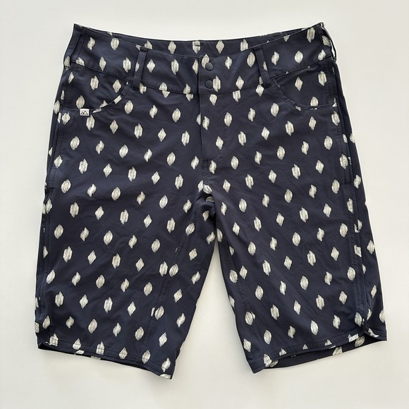 Wild Rye Shorts 12 Freel Mountain Bike Bermuda Geo Dot Blue Stretch 12 Inseam - Picture 1 of 10